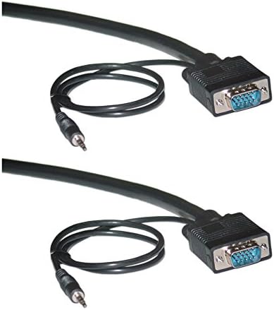 Offex OF-11H1-29135 35 Фута VGA Екраниран кабел с аудиоразъемом HD15 /3.5 мм, Черен