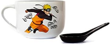 Керамична Чаша за супа Ramen от аниме JUST ФЪНКИ Наруто с лъжицата | чашата за Кафе на 20 Унция с изображение