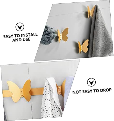 DOITOOL 1 бр. на Куката-пеперуда Монтиране на стена Закачалка За дрехи Куки От Неръждаема Стомана Закачалки