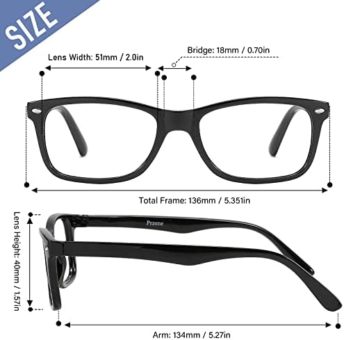 Przene 4 Опаковки Очила за четене на Класически Правоъгълни Ридеры с Блокиране на Синя Светлина за Жени и Мъже