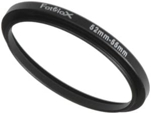 Fotodiox Метално Нагоре пръстен от Анодиран Черен метал 52 мм и 55 мм, 52-55 мм и Метален Което Пръстен от Анодиран