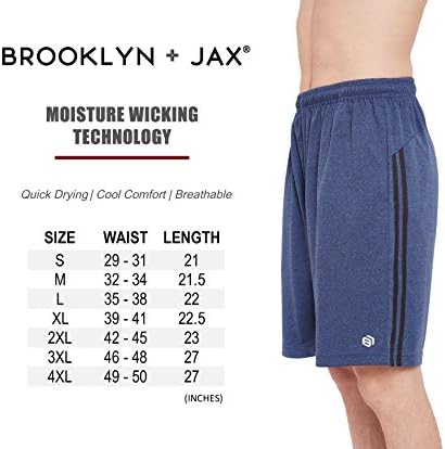 Мъжки къси панталони BROOKLYN + JAX Active Атлетик Performance Shorts - 5 комплекта на баскетболни шорти с джобове