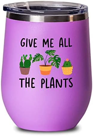 Любителите на растения Чаша за вино Pink Edition 12 унции - дайте ми всички растения - Стайни Растения, Градинар,