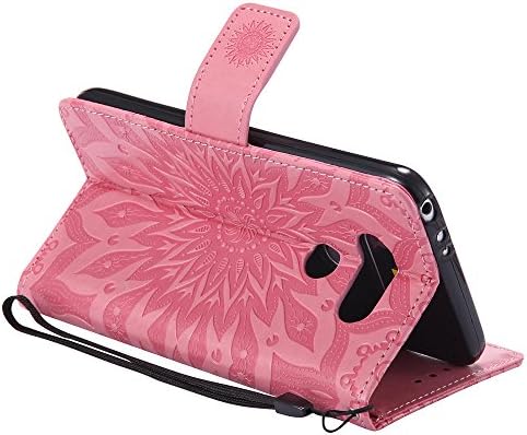 Чанта-портфейл XYX за LG G5, [Sun Flower] от Премиум-клас, флип-надолу капачка от изкуствена кожа с магнитна