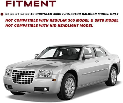 Халогенна светлина JSBOYAT в събирането е Съвместима с Хромирано корпус Проекторной фарове Chrysler 300C 2005-2010