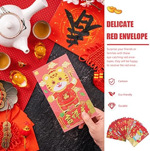Angoily Джоб на Чантата Китайски Година Червен Пакет: 30шт Сладки Червени Пликове с Шарките на Зодиака Хонг