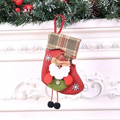 Aetygh 4 Коледни мини-Отглеждане, Прекрасни Семейни Чорапи за Плюшени Кукли, Окачени Украса За Камината