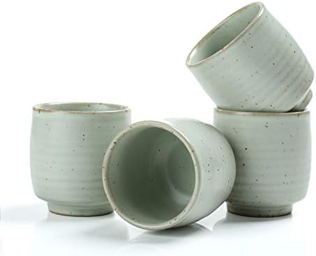 TEANAGOO Ceramic Japanese Tea Cup, 7,2 унции / 205 мл, Лейтенант Грей, H5, 4 бр. / кор., Японски Чаени Чаши,