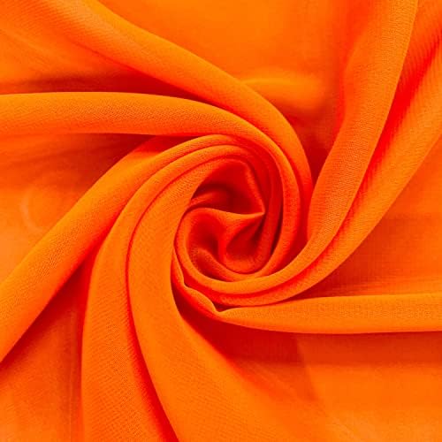 Ярко оранжева многопластова шифоновая плат Danielle от полиестер ярда 10075 (проба, 1, 5, 10, 50 и 100 ярда: