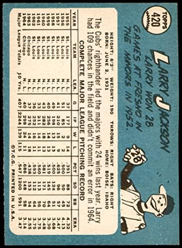 1965 Topps 420 Лари Джаксън Чикаго Къбс (Бейзболна картичка) EX Къбс