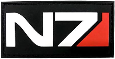 Нашивка с тактически плетене на една кука N7 Mass Effect [Каучук PVC-3,0 x 1,5 инча-N7P-8]