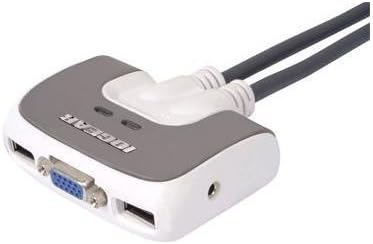 IOGEAR GCS632U 2-портов компактен USB kvm превключвател с вграден 6-футовым кабел и аудио система