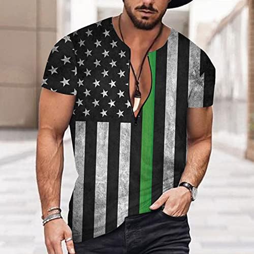 MIASHUI Мъжка тениска с дълъг ръкав за джогинг, летен флаг на Деня на независимостта, дигитална 3D печат, тениска