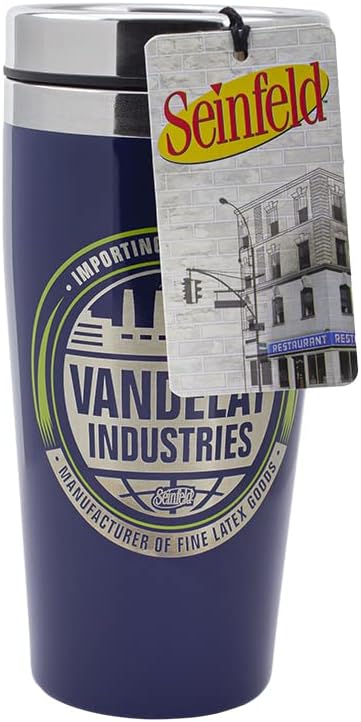 Paladone Зайнфелд Vandelay Industries Метална Пътна Кафеена Чаша |Забавен Подарък за феновете на Зайнфелд