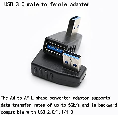 rgzhihuifz Комплект от 2 теми, високоскоростен достъп до USB 3.0, с Вертикална Леви и Десни ъгли, Адаптер USB