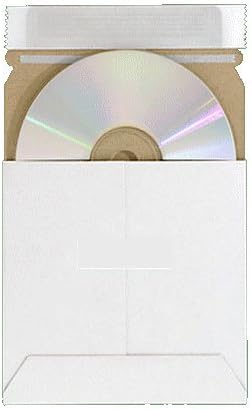 Картонена пощенска кутия за cd-та и 5 1/8 x 5 1/8 , бяла, с самозаклеивающимся покритие, 200 бр./калъф