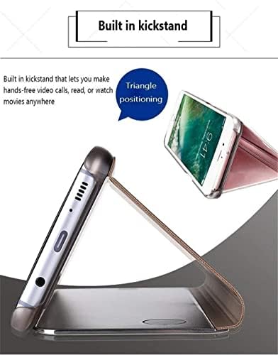 калъф за Samsung Galaxy Note 20 Ultra 5G, Тънък калъф за телефон с огледало за грим, с кожена поставка за Samsung