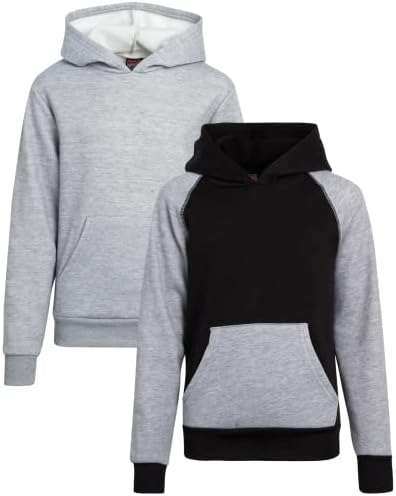 Hoody за момчета Quad Seven - мек вълнен плат пуловер от 2 опаковки или Hoody с качулка с цип (Размер: 8-18)
