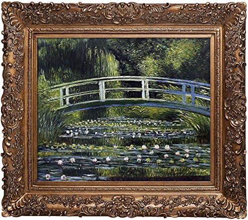 Японски мост overstockArt с Картина с маслени бои в златна рамка Burgeon, 33,5 x 29,5, Многоцветен