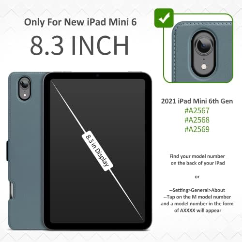 Калъф за iPad Mini 6 2021 iPad Mini 6-то поколение 8,3-инчов Премия от Веганской кожа, Мека делото, Противоударная