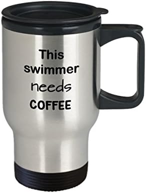 Подарък за чаши за плуване, за Това пловцу нужда от кафе, утайка от чаша от неръждаема стомана с обем 15 мл