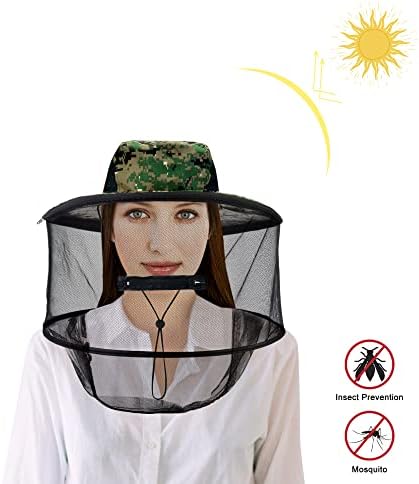 Lpraer mosquito net На Главата си Шапка Солнцезащитная Шапка Кофа Шапка с Подвижни Скрита Мрежа Мрежа за Риболов,