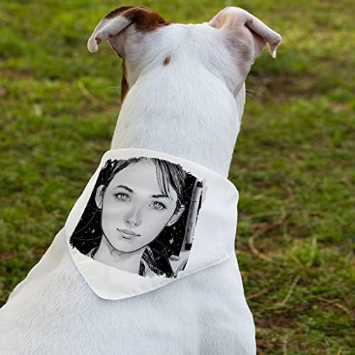 Нашийник-Кърпа за красиви момичета - Артистичен Дизайн, Шал-Яка - Графичен дизайн, Кърпа за кучета - L