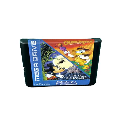 Aditi Castle of illusion & Quackshot - 16-битов игри касета MD конзола за MegaDrive Genesis (калъф за САЩ и