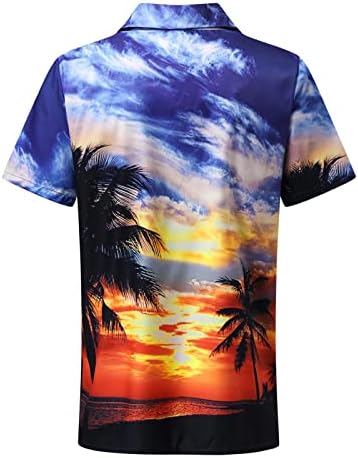 Мъжки Страхотна Плажна Риза Aloha Tropical Party, Хавайска Риза с Копчета и Къс Ръкав, Летни Мъжки Блузи За