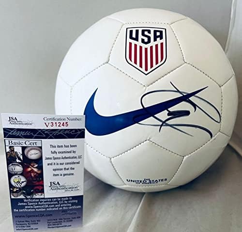 Кристиан Пулишич подписа Бяла Футболна топка Nike Team USA с автограф 3 JSA - Футболни топки С Автографи