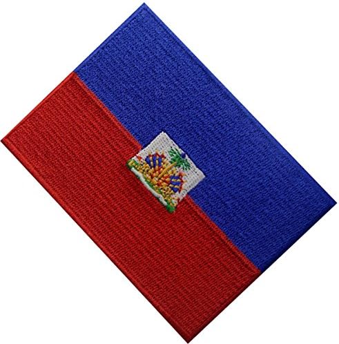 Нашивка с бродерия Хартата Хаити, Гаитянское Желязо, Пришитое Към Националния Гербу