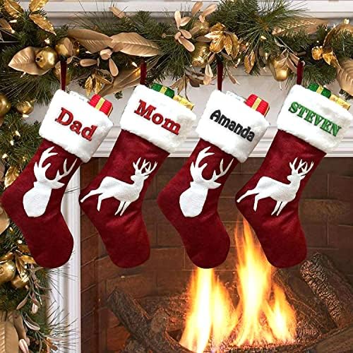 Персонални Коледни чорапи за мама (20 инча) Произведено по Поръчка Вышитое Майка си Име Отвътре и Бельо Чул