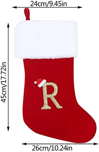 Коледни Чорапи с Монограм, Класически Персонализирани Чорапи, Украса за Семейна Почивка, Декорация във формата
