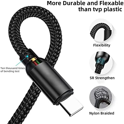 Комплект зарядни кабели Sisyphy за мъже и жени USB C за Surface, 6 фута найлонов мъжки кабел и 0,7-женски крак