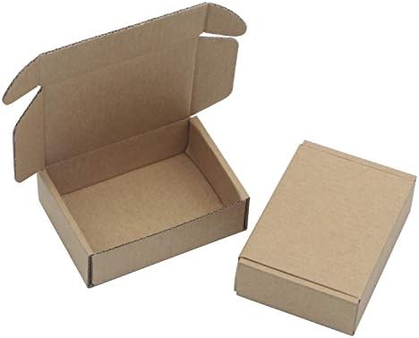 Ellbest 50шт Крафт-Кафява Кутия за Подаръци, Кутии от картон с Дебелина 1,5 мм, 3,8 х 2,6 х 1,2 см Сгъваема