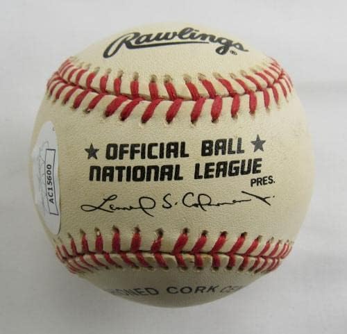 Уорън Спан Подписа Автограф Rawlings Baseball w/HOF Insc JSA AC15600 - Бейзболни топки с Автографи