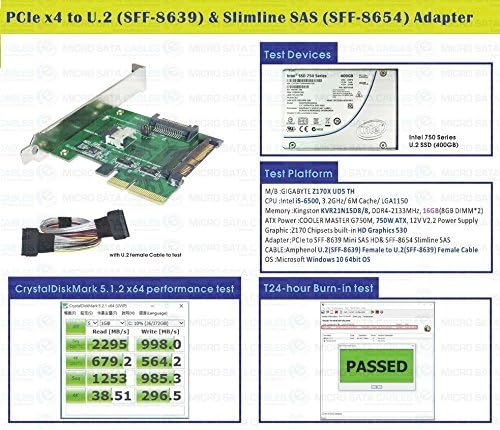 PCIe Gen 3/4 за да се свържете с U. 2 и адаптер Slimline SAS