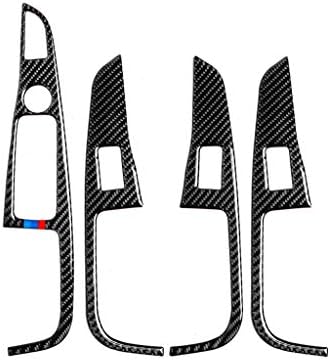 Eppar Нови капачки стеклоподъемников от въглеродни влакна, съвместими с BMW X5 G05 2019-2020 (черен)