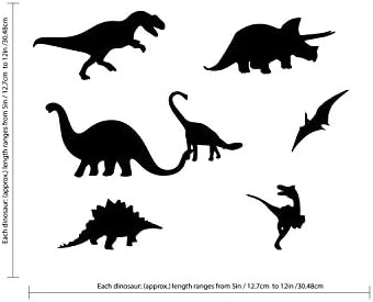 Комплект от 7 Винил художествени Стенни Стикери - Динозаврите - 5 x 12 - Класна Залепваща Стикер с Чудесни Животни