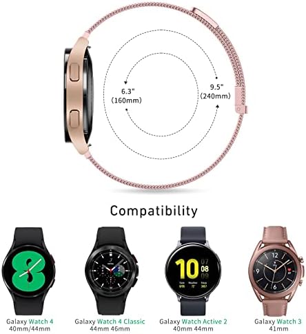 Каишка Meliya за Samsung Galaxy Watch 3 Ленти 41 мм, Женски, Мъжки, 20 мм, Метален Взаимозаменяеми Гривна от