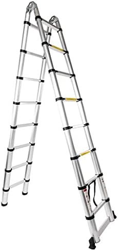 Алуминиева стълба DINGZZ с 16 Стъпки, Двойни Пантите, Растягивающиеся Телескопични Стълби