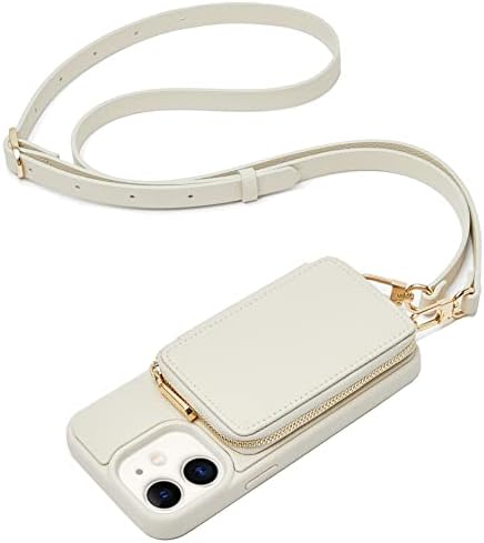 Калъф за носене в чантата си ZVE за iPhone 11 През рамо, Калъф За телефон, джоб с картодържателя, Каишка за