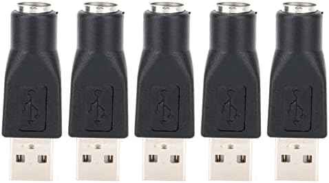 Qiilu Ps2 към USB Ps2 Жена към USB Мъжки Адаптер Черен 5 бр. USB Мъжки към за Ps 2 Женски Адаптер Конвертор