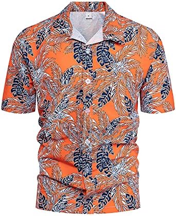 Хавайски Ризи за Мъже, Лятна Риза с Къс Ръкав, Блуза, Копчета С Ревери, Ежедневни, Плажни Тениски, Потници
