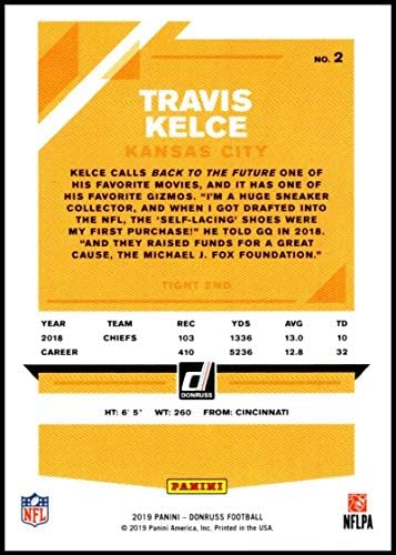 2019 Donruss 2 Травис Келс Ню Йорк-MT Kansas City Chiefs Официално Лицензировал Футболната карта на NFL