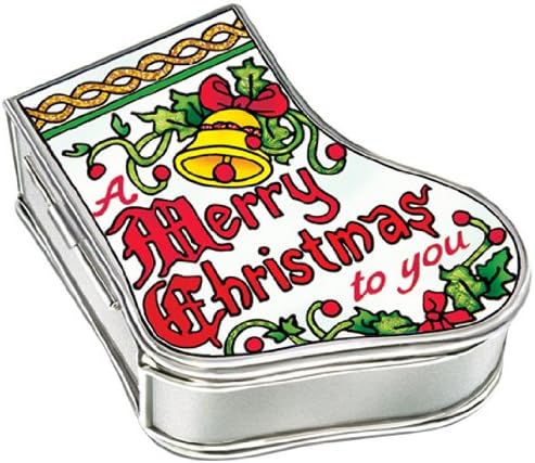 Ковчег за бижута от стъкло с ръчно Рисувани Amia, честита Коледа на Теб, 3-1/4 инча в 2-3 /4 инча в продължение