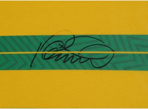 Жълт Начало на Майк на Найки в стандартната рамка с Автограф на Филип Коутиньо Бразилия - Футболни фланелки