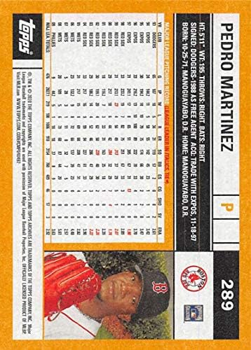 Архив На Topps 2020 289 Педро Мартинес Ню Йорк-Бейзбол Бостън Ред Сокс