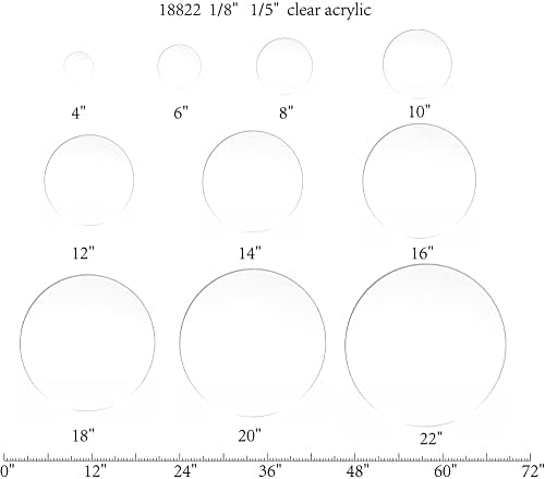 FixtureDisplays® 3PK 14 Прозрачен диск от акрил, плексиглас Lucite Circle, с дебелина 1/8 инча 18822-14-1/8-3PK-NPF-SL