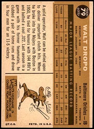 1960 Topps 79 Уолт Дропо Балтимор Ориолс (Бейзболна карта) в Ню Йорк Ориолс